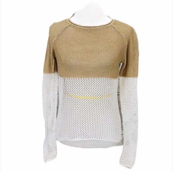 Vertical Design Sweaters - ❤️8/25 VERTICAL DESIGN Camel & White Sweater